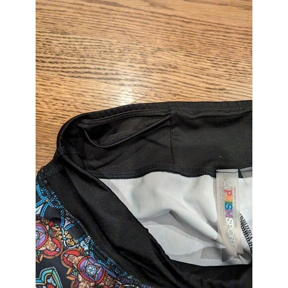 PRISMSPORT Stained Glass Capris Capri Leggings Rainbow colors Size L - Picture 8 of 12